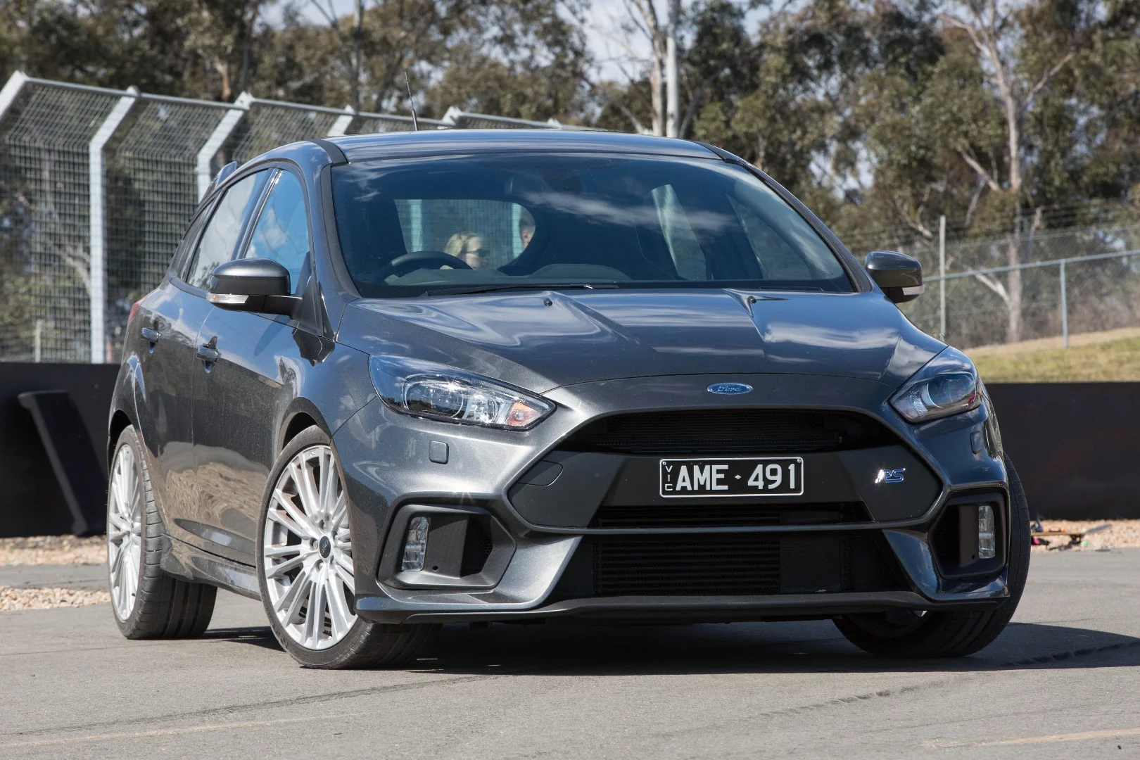The engine in the Focus RS is borrowed from the Mustang, but it's been boosted for hot-hatch madness