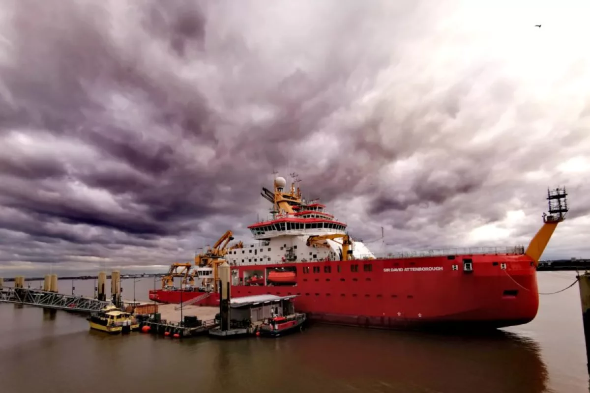 The RSS Sir David Attenborough pictured at the Liverpool Cruise Terminal