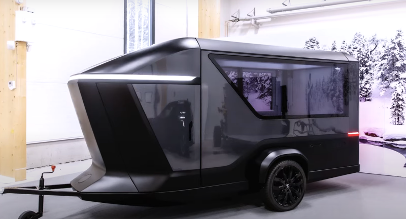 Sleek Nordic Toy-Hauler Trailer Hides Hidden Bathroom Karoo keeps its trailer compact, measuring just 5 meters (16.4 feet) in length and 2.2 meters (7 feet) in height. Despite this small footprint, it features a spacious, multipurpose layout that accommodates up to two adults and two children, thanks to a lift-away double bed and bunk bed. Additionally, the company plans to offer a version with foldaway lounge chairs that convert into beds.