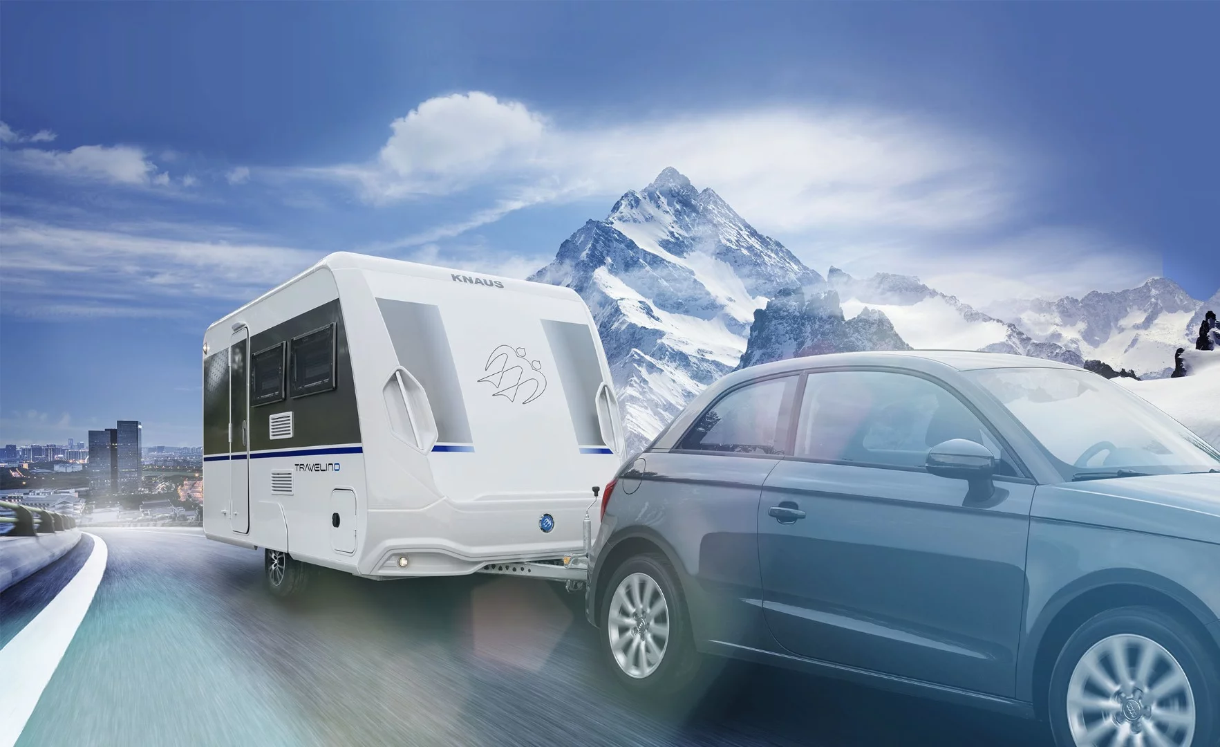 The production Knaus Travelino lacks the large front window, electrochromic or not