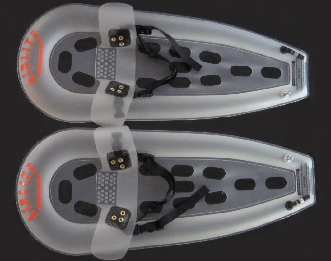 Airlite snowshoes inflate and keep you from sinking into snow
