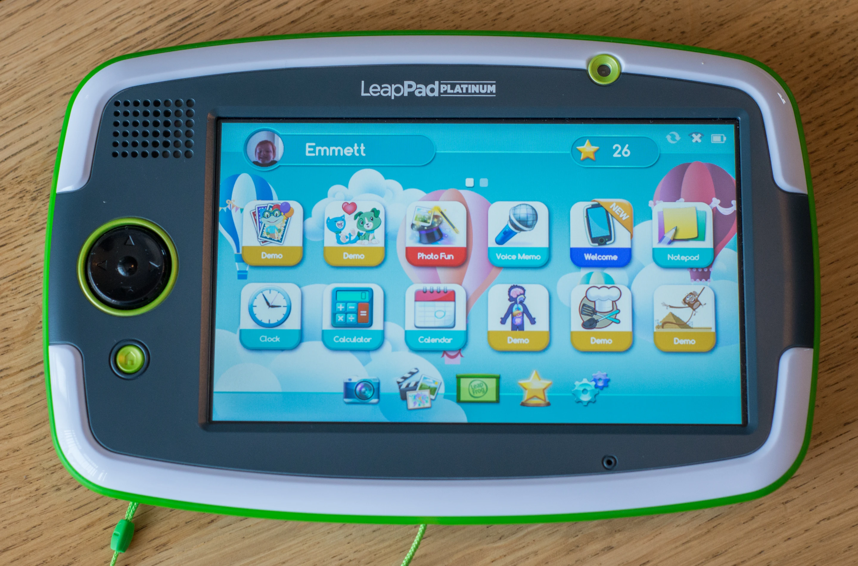 The home screen of the LeapFrog LeapPad Platinum