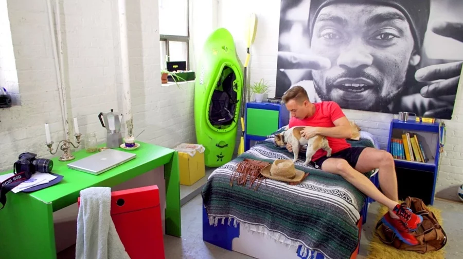 The Room in a Box takes 30 minutes to put together, is 75 percent recycled and 100 percent recyclable