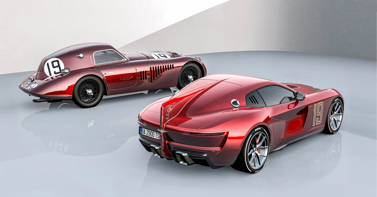 The Touring Superleggera Aero 3 and the 1938 Alfa Romeo 8C 2900 B LM Coupé Berlinetta Aerodinamica #19
