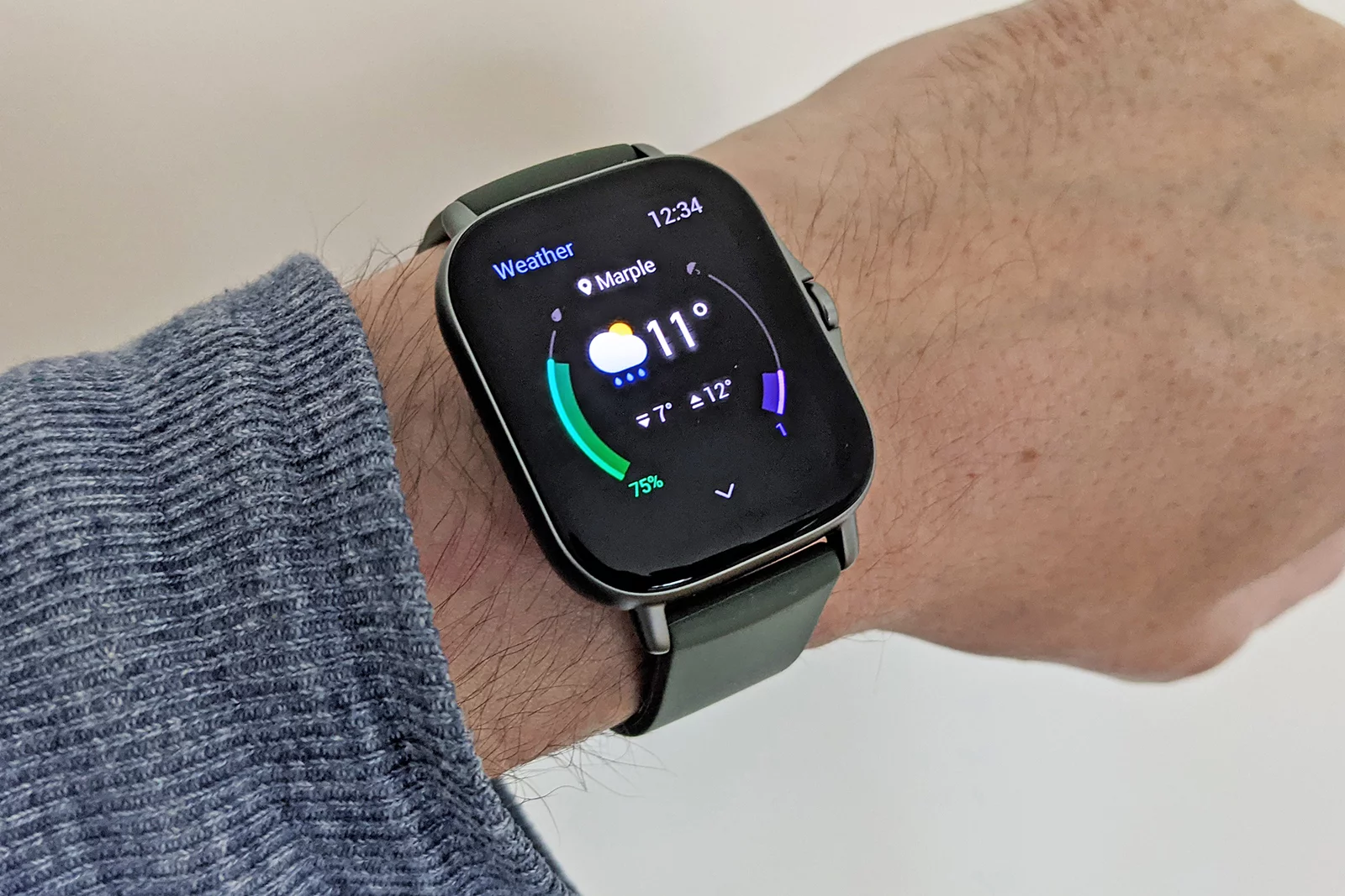 Basics such as alarms and weather reports are built into the watch