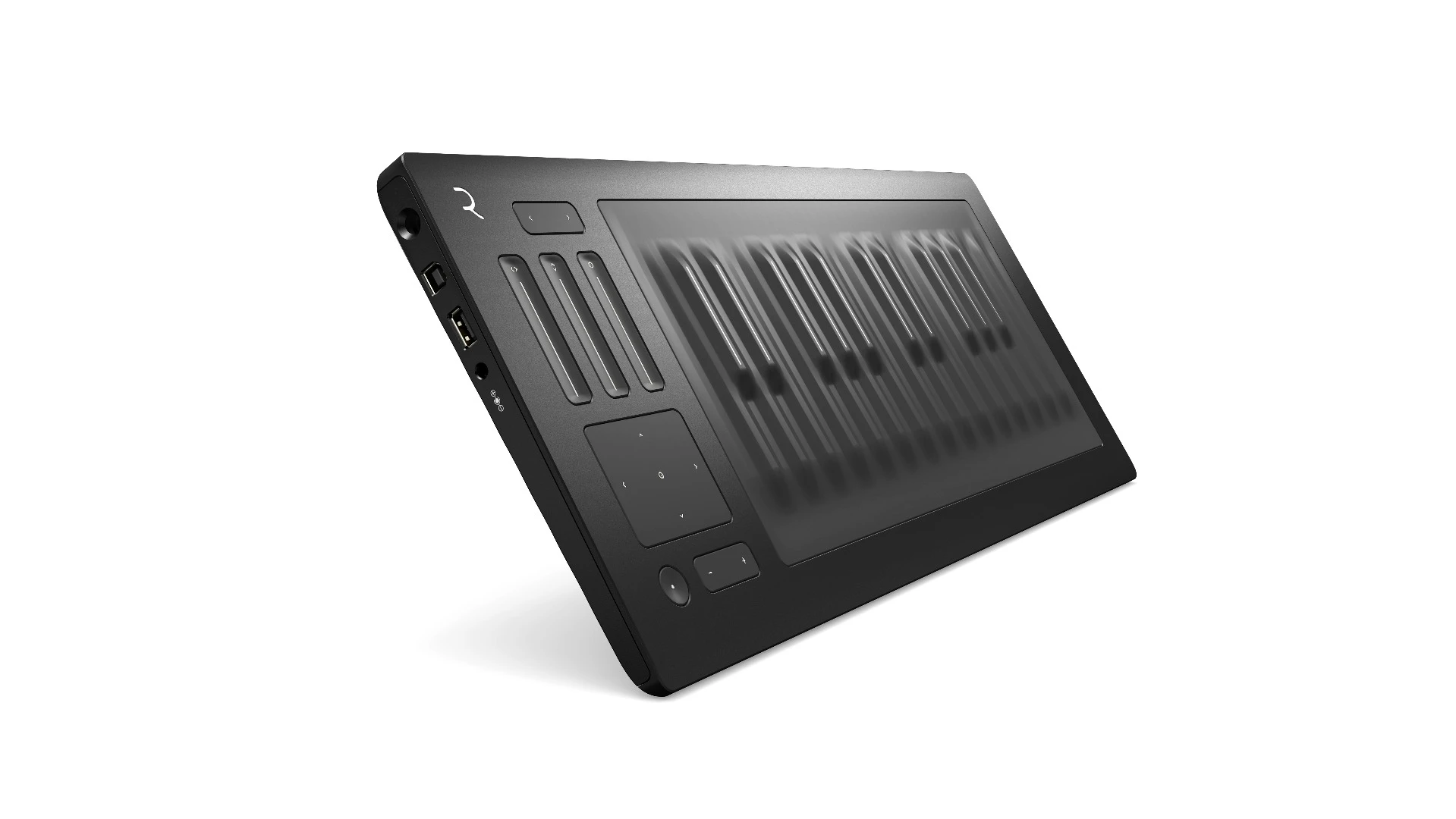 An integrated USB B port down the left edge caters for MIDI over USB functionality, though the Seaboard Rise has a built-in battery and MIDI-over-Bluetooth functionality for wireless creativity