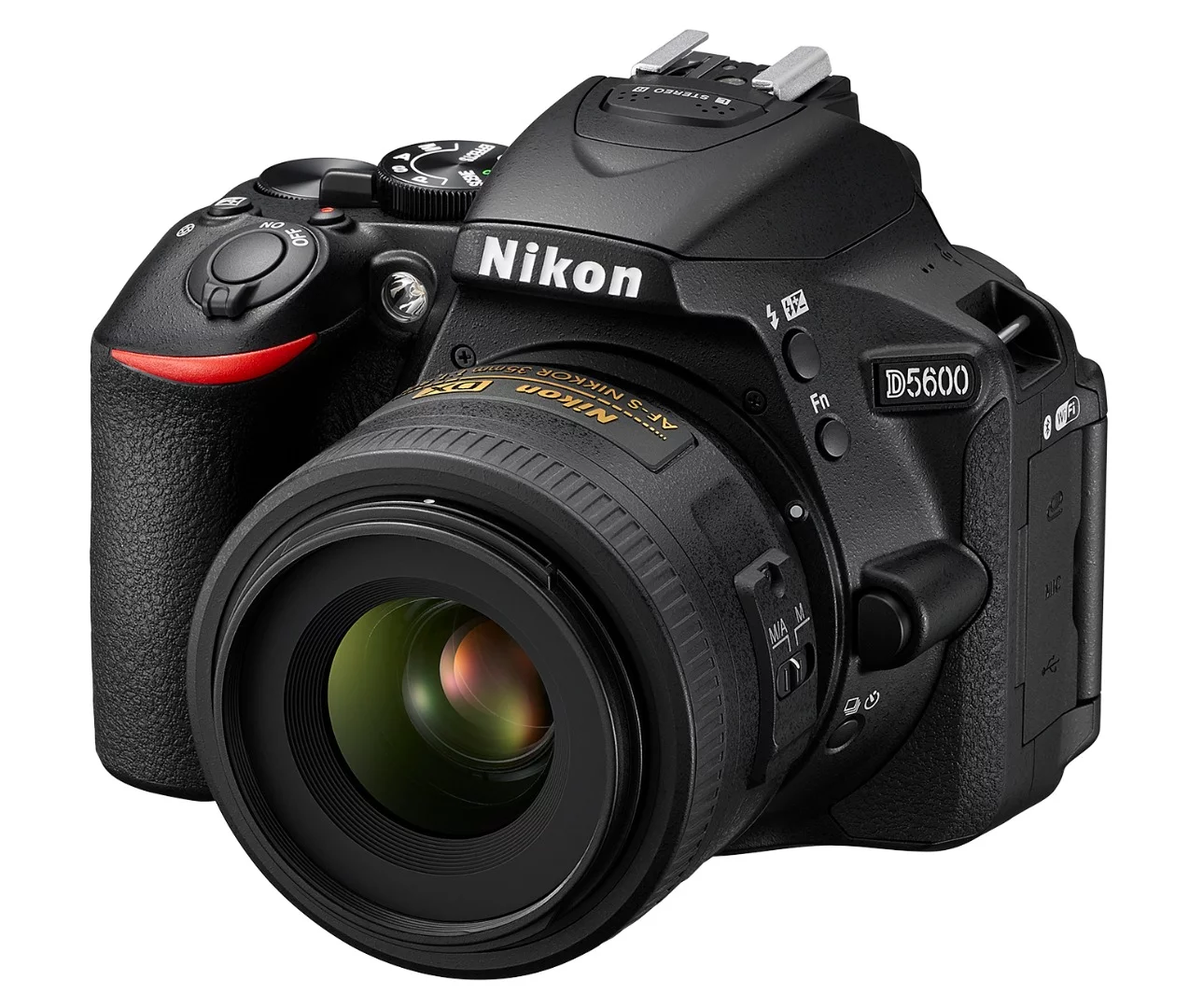 The Nikon D5600 features a 24-megapixel APS-C CMOS sensor