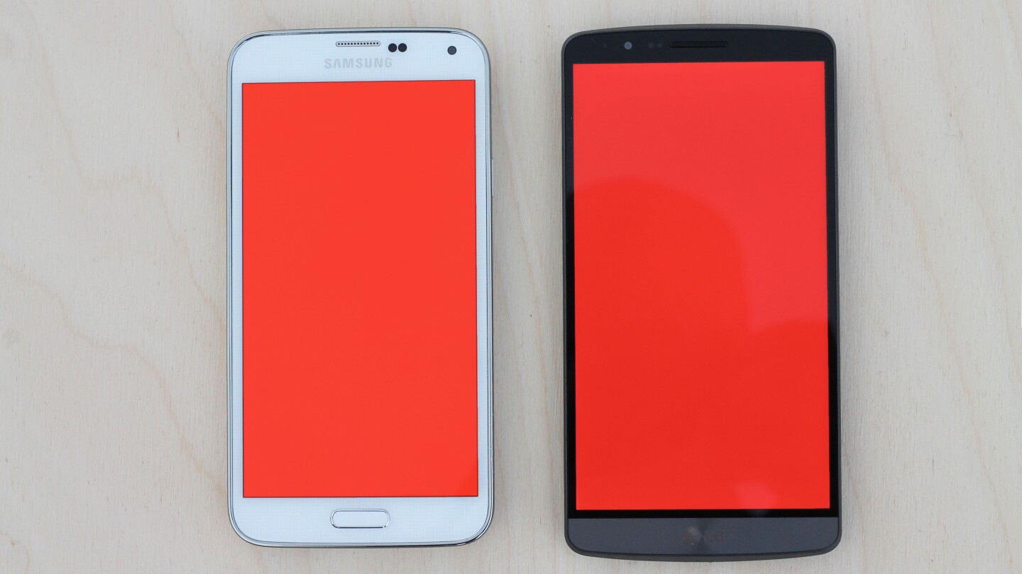 The Galaxy S5 gives you 86 percent as much screen real estate as the LG G3