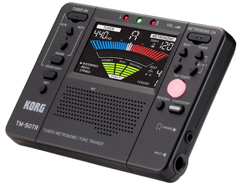 The player can see what's going on in the pitch department thanks to a good-sized color LCD display