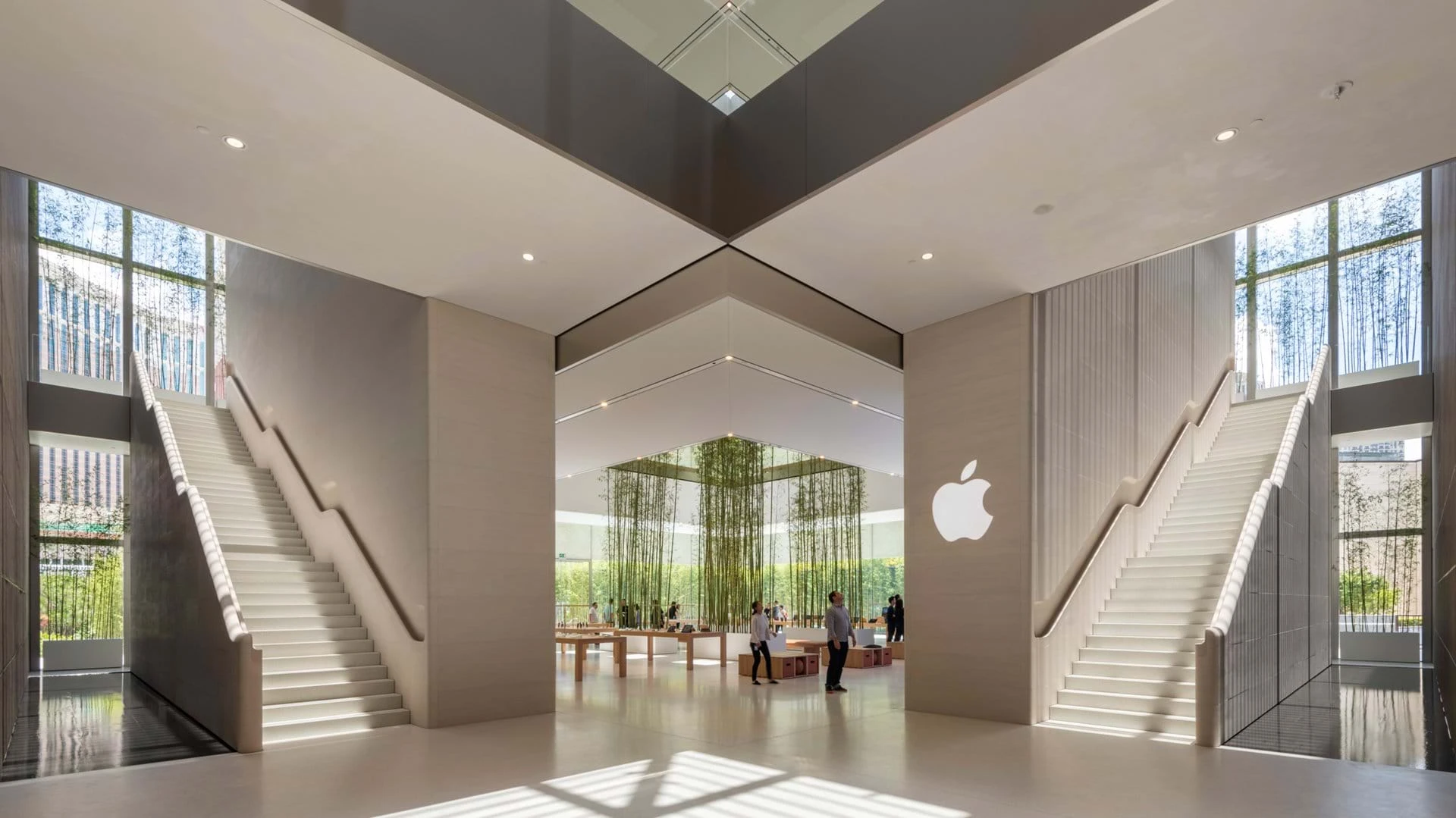 Apple Cotai Central features a bamboo installation in its central atrium