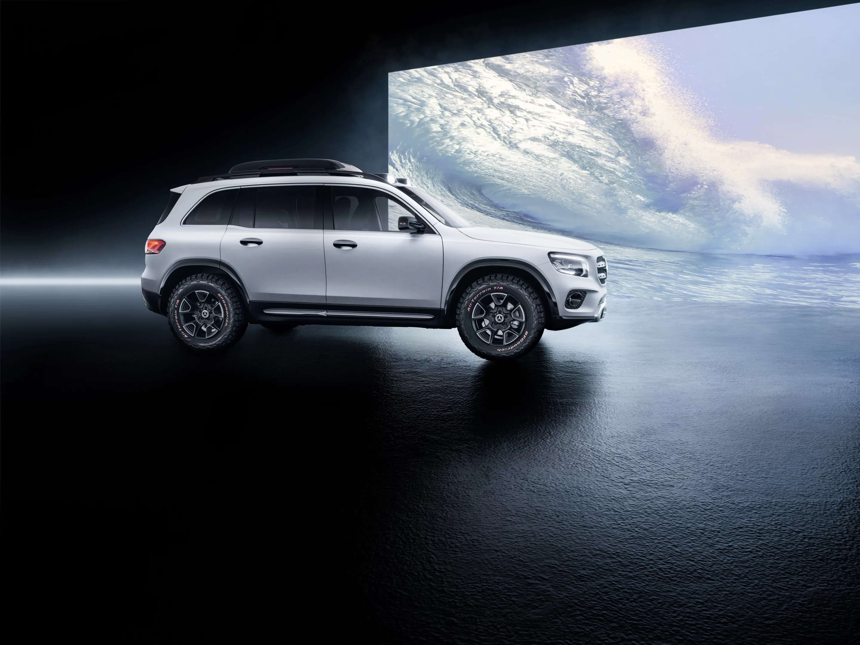 The Mercedes-Benz Concept GLB is robust-appearing with muscular proportions