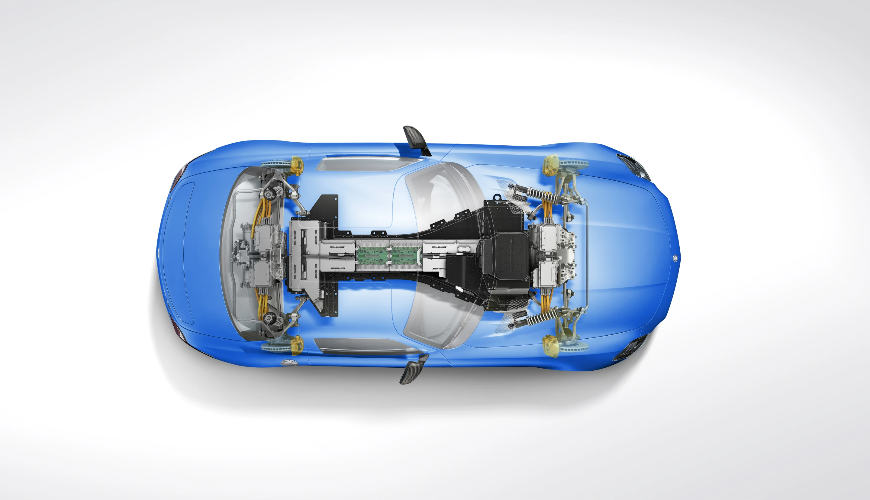 Cutaway view of the Mercedes-Benz SLS AMG Coupé Electric Drive (Image: Mercedes-Benz)