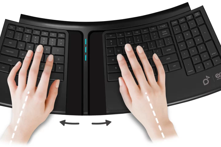 SmartFish Technologies' Engage Keyboard automatically changes position to relieve stress on user's hands and wrists