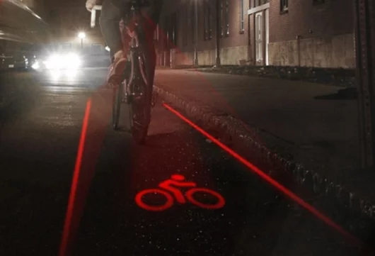 LightLane creates a brightly-lit lane around and behind cyclists to improve safety at night