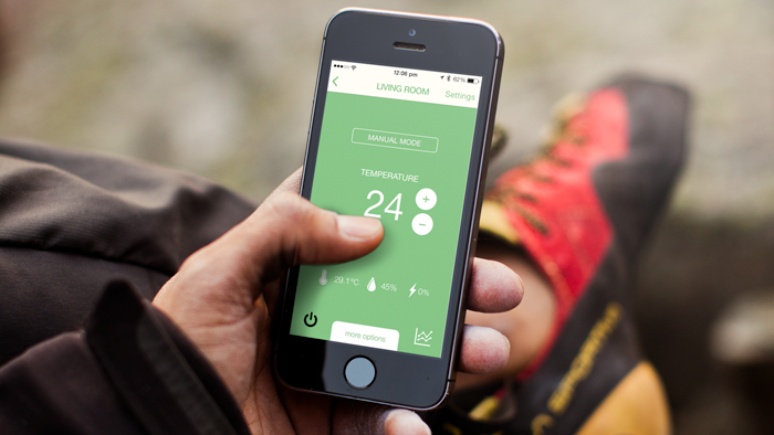 The device works in conjunction with an app on your iPhone or Android device