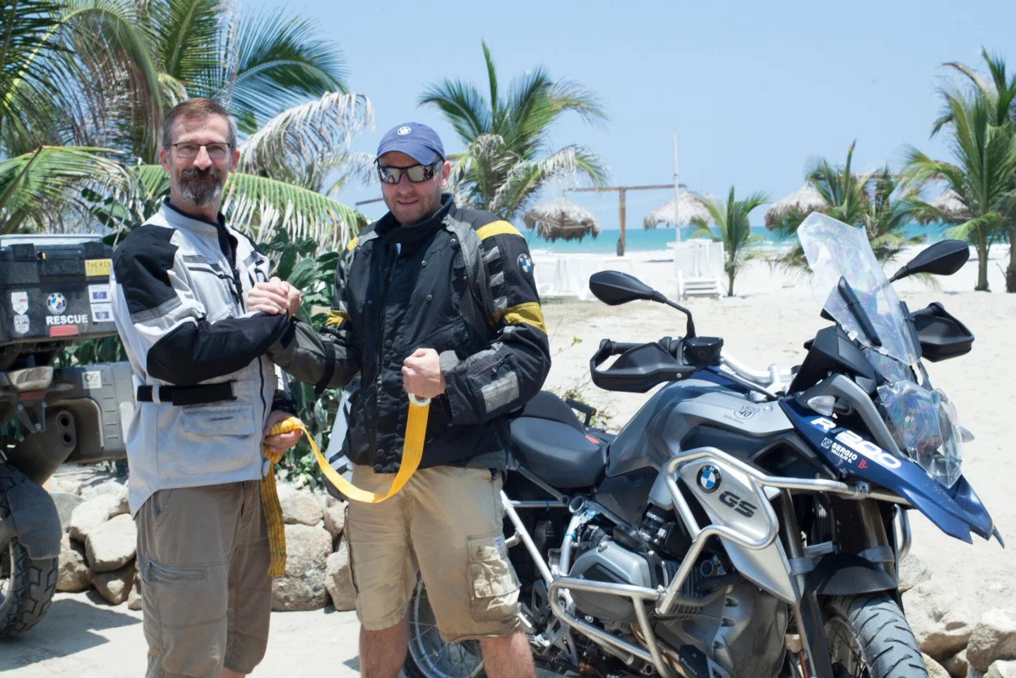 Carl Reese and Sebastien Montero at the finish line, Ecuador