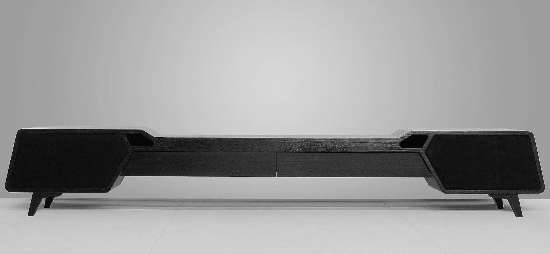 The SB-70 TV console in custom finish