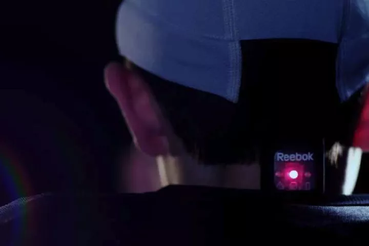 This CheckLight's blinking red LED indicates that a serious blow to the head has taken place