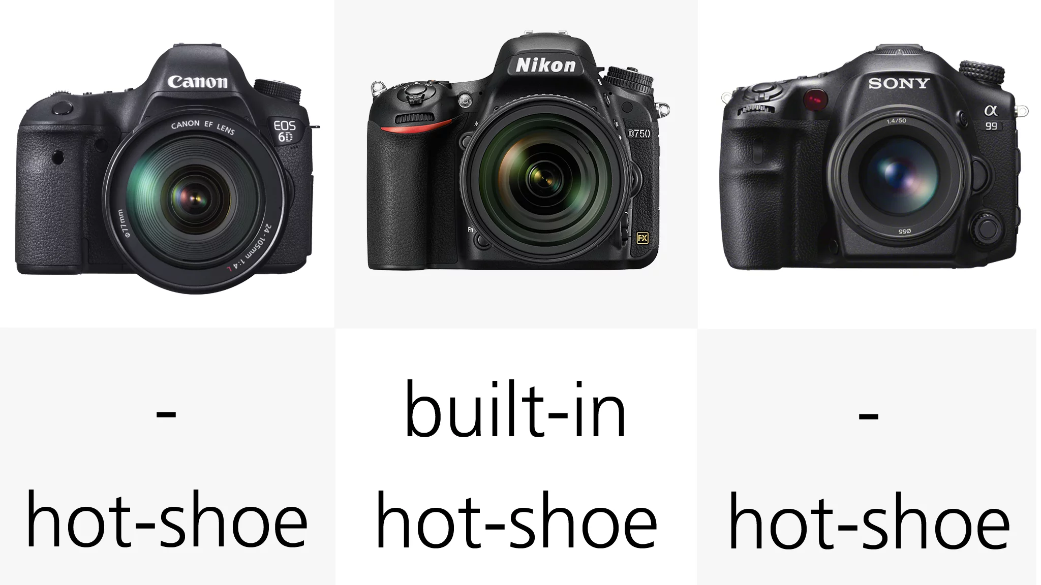 The Nikon D750 and D810 both feature built-in flashes