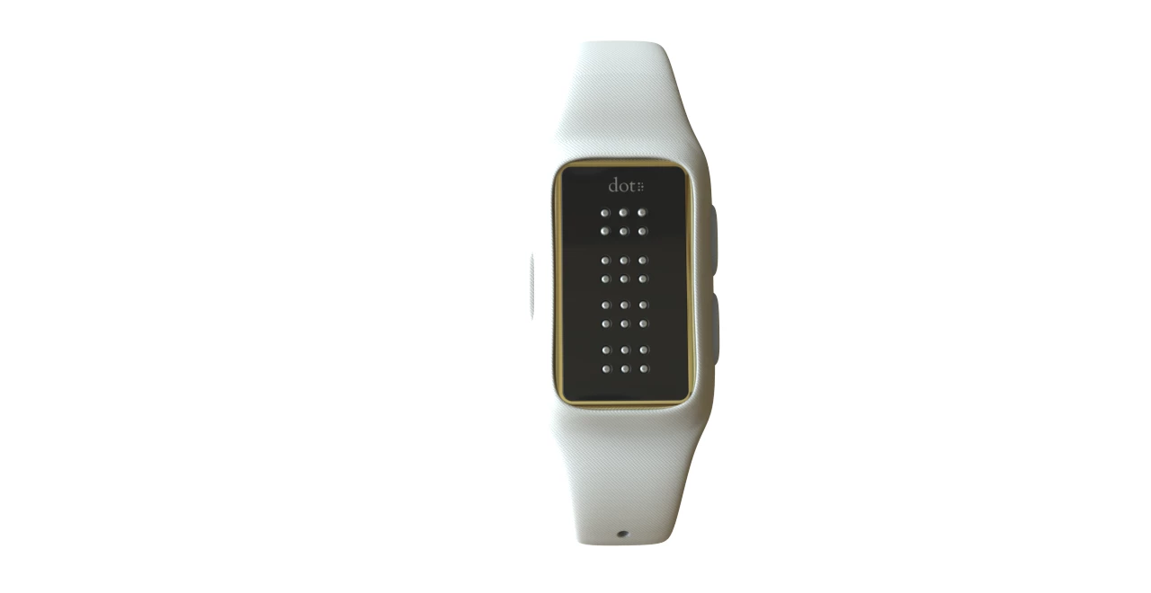Dot is a Braille smartwatch that lets visually impaired users read information in real-time with a refreshable Braille display