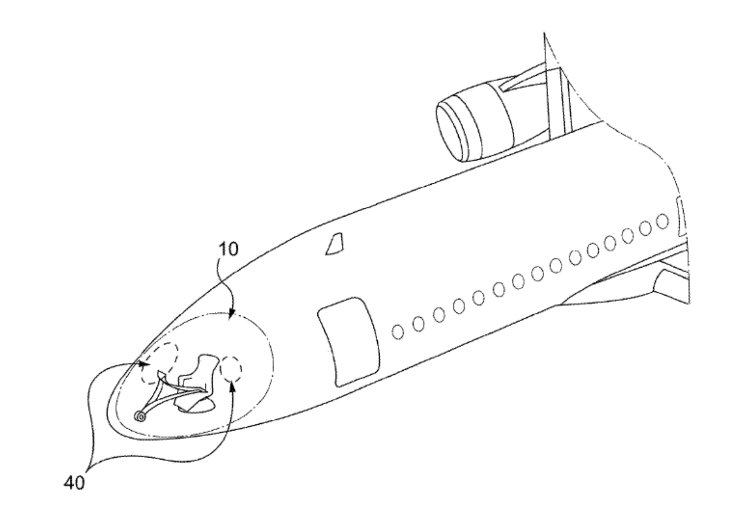Nose cockpit showing the size of the virtual screen and touch control surfaces