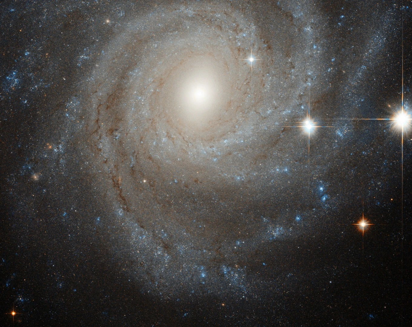An earlier image of NGC 3344 captured in 2012 in visible and near-infrared light by the Hubble Space Telescope