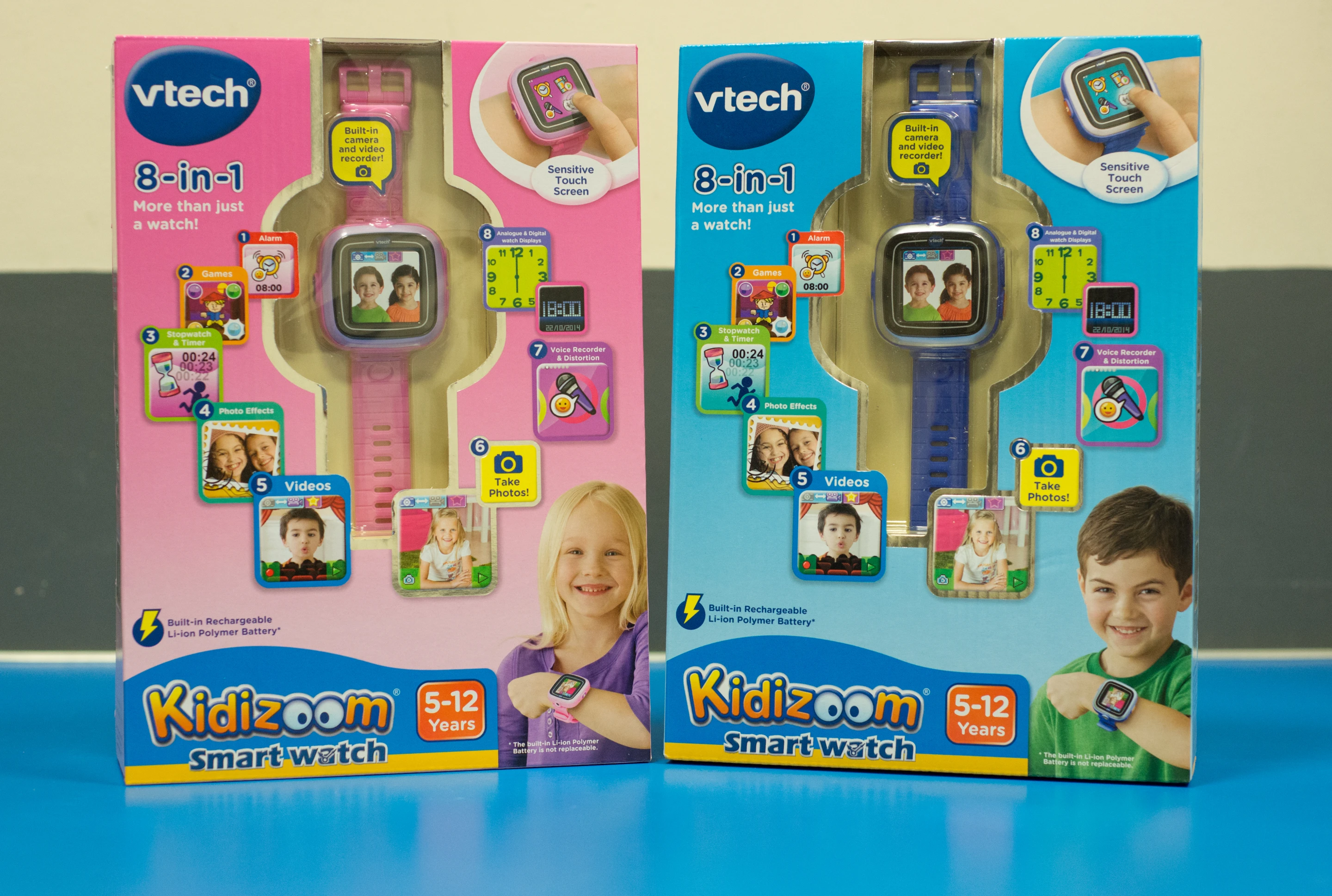 The VTech Kiddizoom Smart Watch is avaiable in white, pink and blue (Photo: Simon Crisp/Gizmag.com)