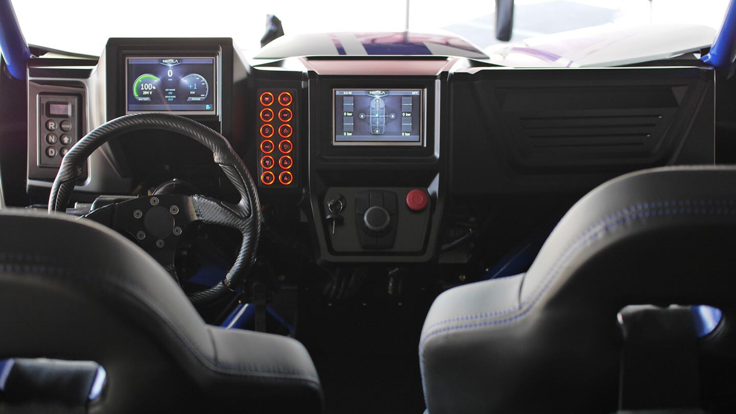 The 7-inch displays in the cabin can be joined by a bigger one