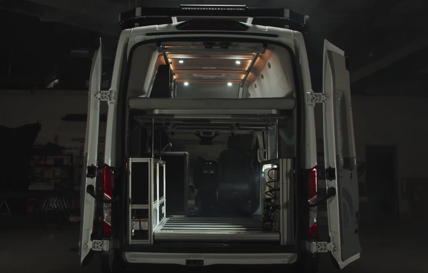 VanDoIt's modular conversions rely on individual function modules and lift-away beds for ultimate flexibility