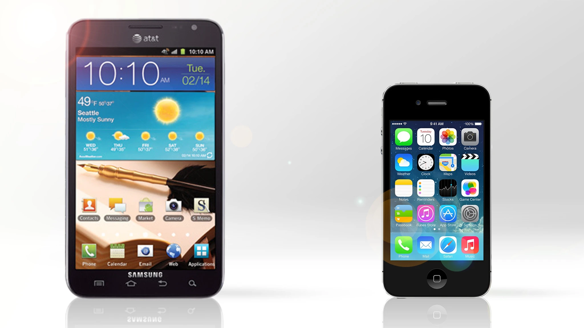 The first Galaxy Note next to the most popular smartphone launch of late 2011, the iPhone 4s
