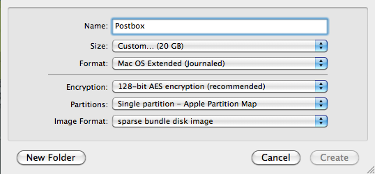 Creating your encrypted sparse bundle