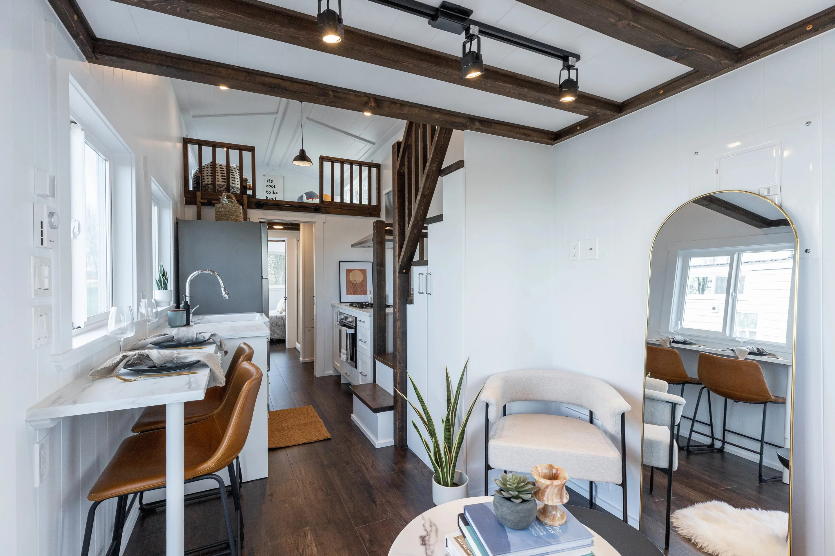 The Violet Edition – Scarlett Loft's kitchen includes a breakfast bar for two