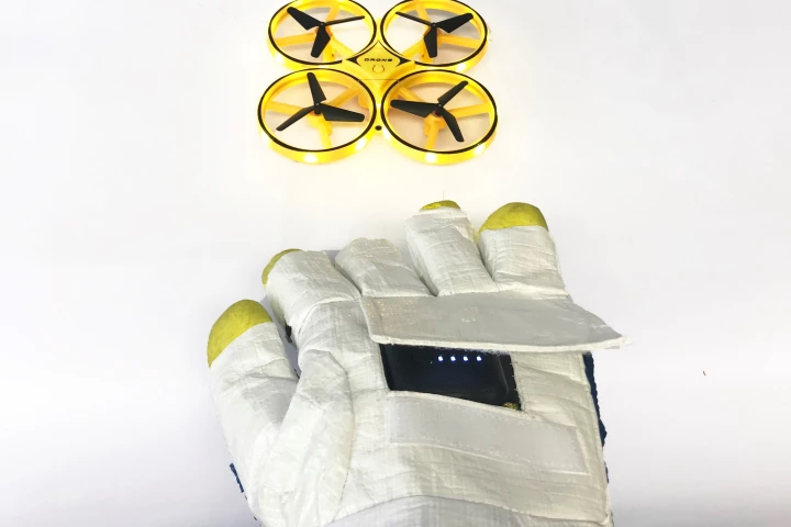The concept space glove includes a device for operating rovers and drones using gesture control