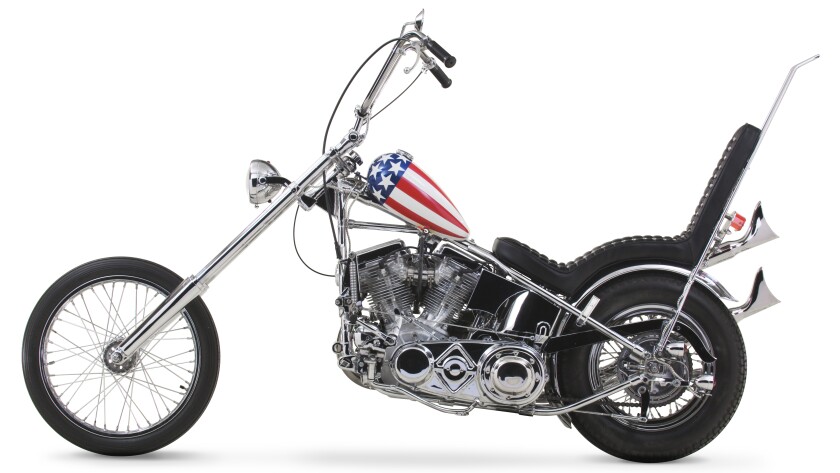 The Stars-and-Stripes-adorned "Captain America" chopper