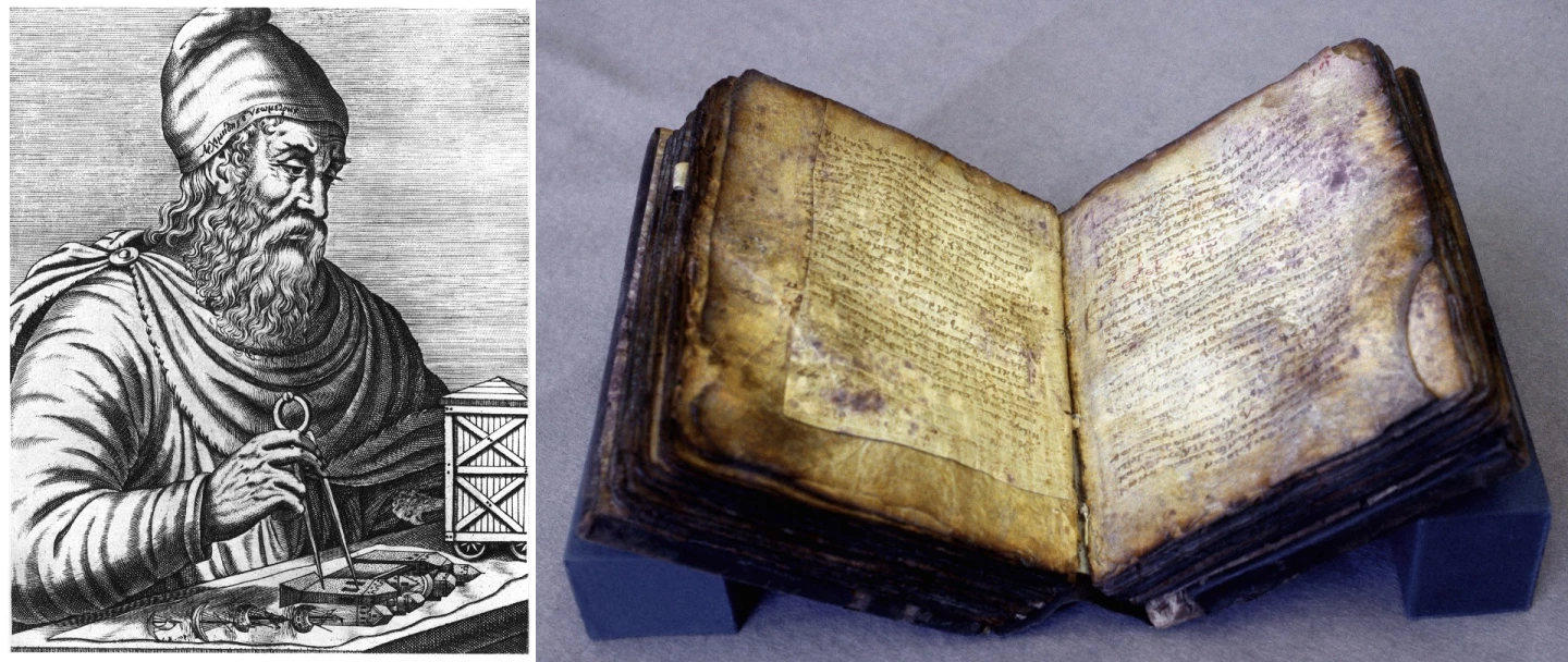 The Archimedes Palimpsest was auctioned in New York by Christie's in October 1998 and sold for $2,202,500. It was a common practice to overwrite manuscripts considered no longer useful and this medieval Byzantine prayerbook, written in Greek, probably in Jerusalem, in April, 1229 contained some hidden treasure. The original 174 parchment folios which were overwritten to create the prayerbook include no less than seven treatises by Archimedes (c. 287 BC – c. 212 BC).