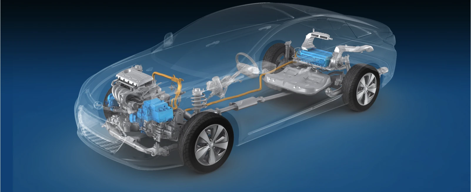 The all-new 2011 Hyundai Sonata Hybrid which can operate on an electric motor, gasoline internal combustion engine or a combination of the two