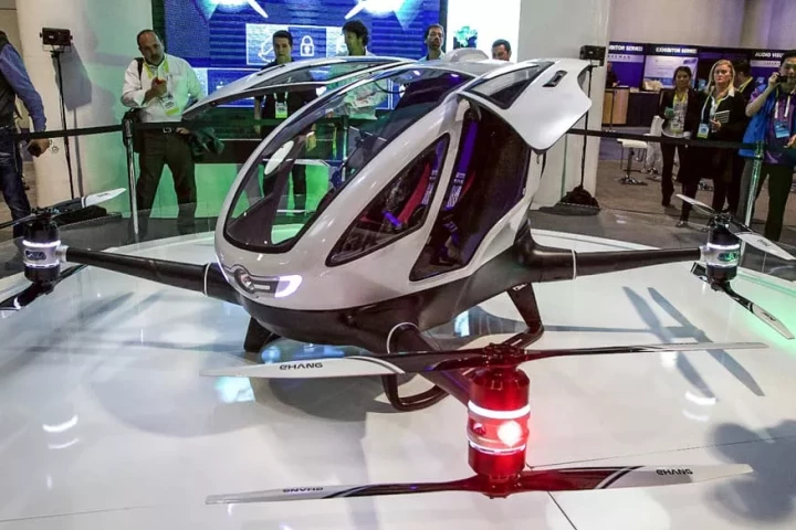Ehang's 184 drone, shown here at CES earlier this year, will be flight tested in Nevada