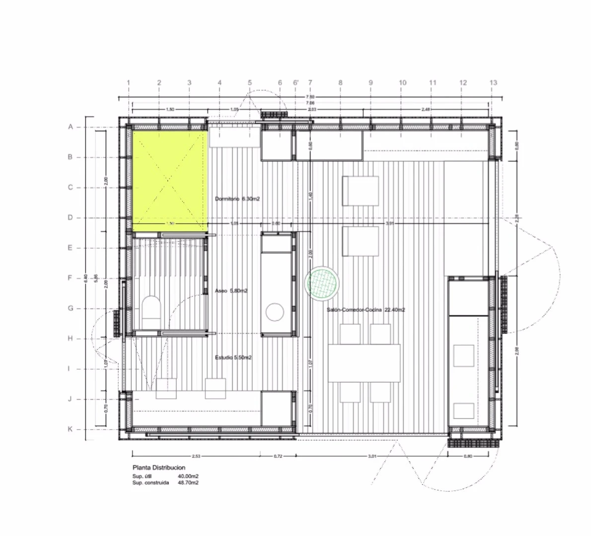Floorplan by architects Luis Velasco Roldan and Ángel Hevia Antuña