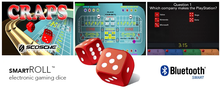 Each smartROLL die is equipped with an internal accelerometer and motion sensors to detect what number it's showing, which is then transmitted to a smart device over Bluetooth