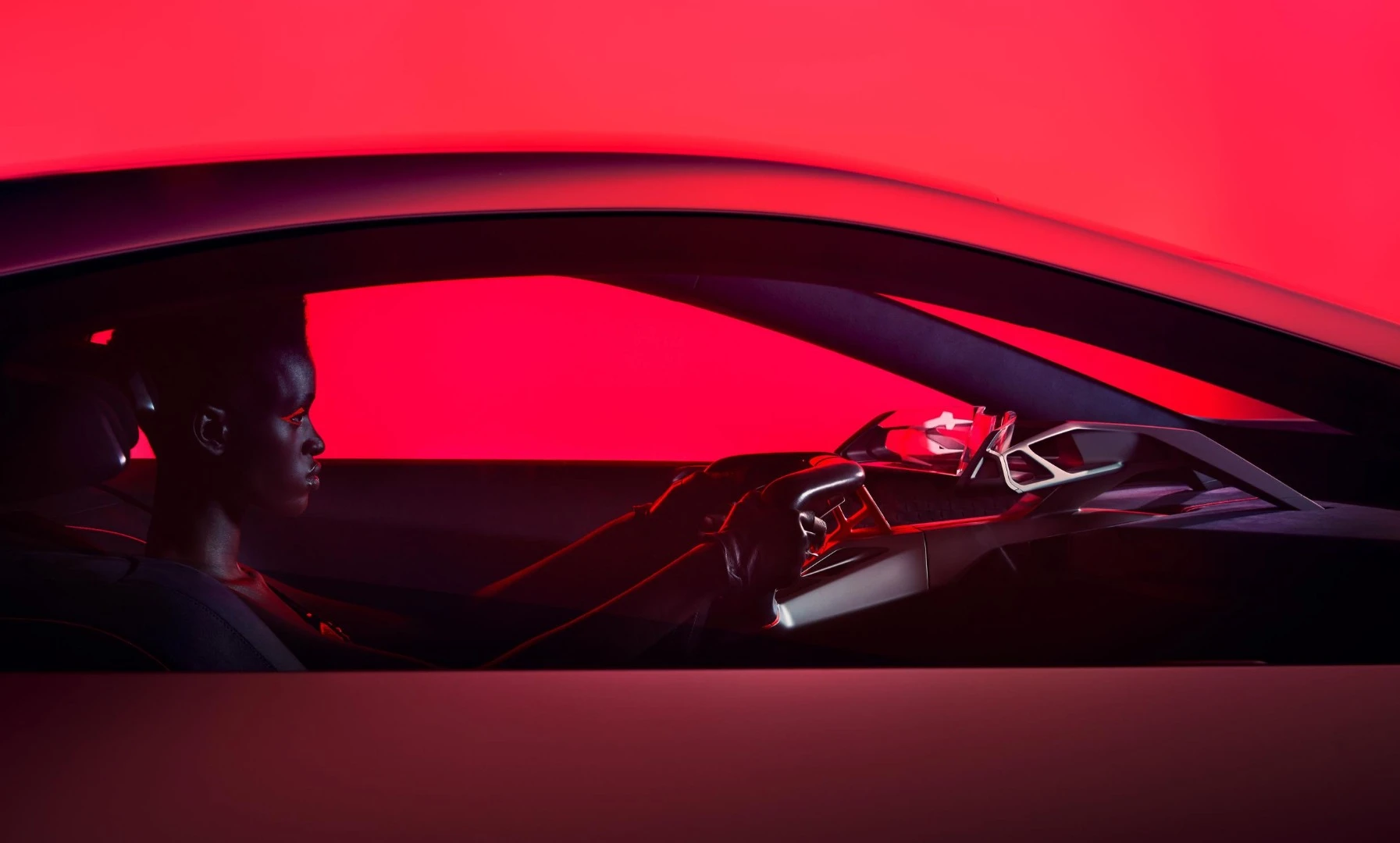 At the wheel of the BMW Vision M Next