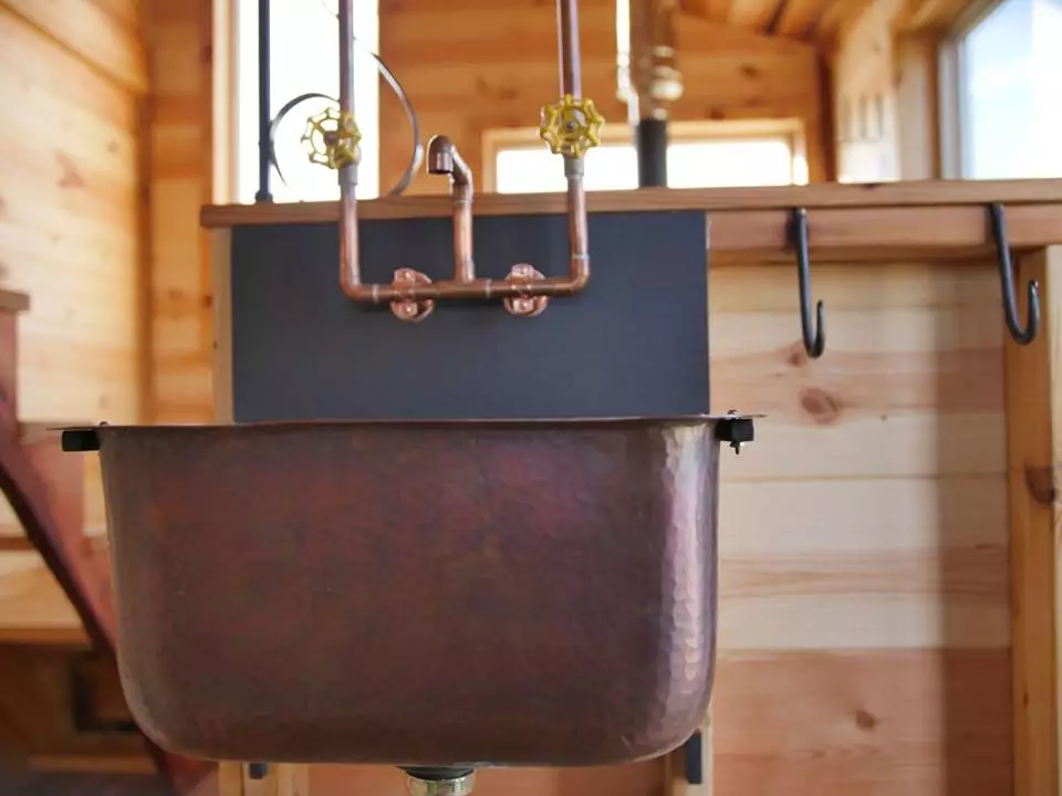 The Honey on the Rock's copper kitchen sink