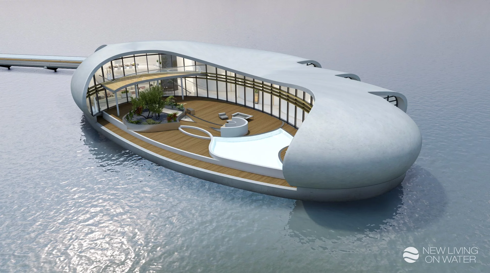 The floating homes have been designed to offer residents privacy, comfort and a connection to nature