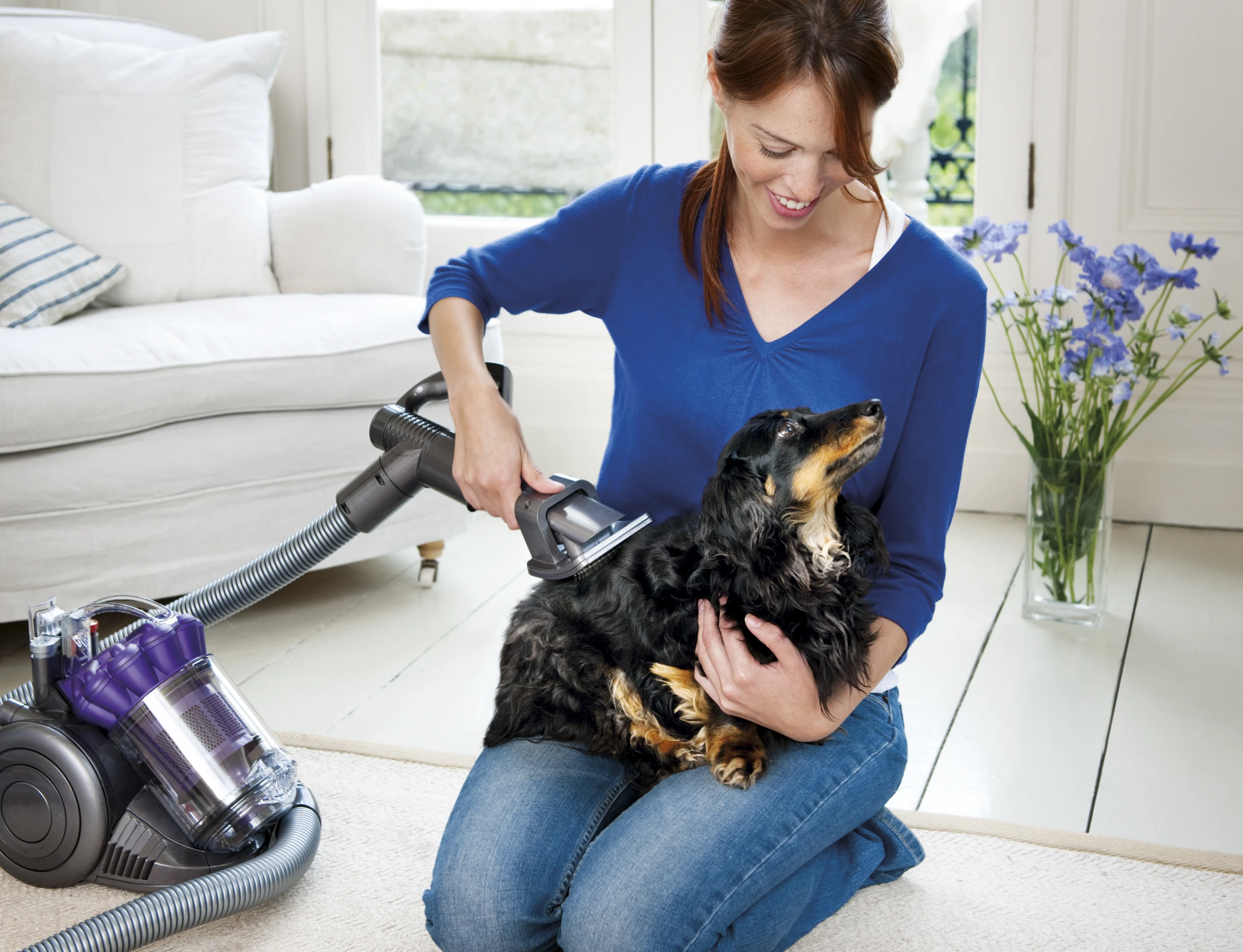The Dyson Groom tool has been designed to help prevent the mess associated with dog hair loss by sucking any loose hair into the vacuum before it gets the chance to hit the floor