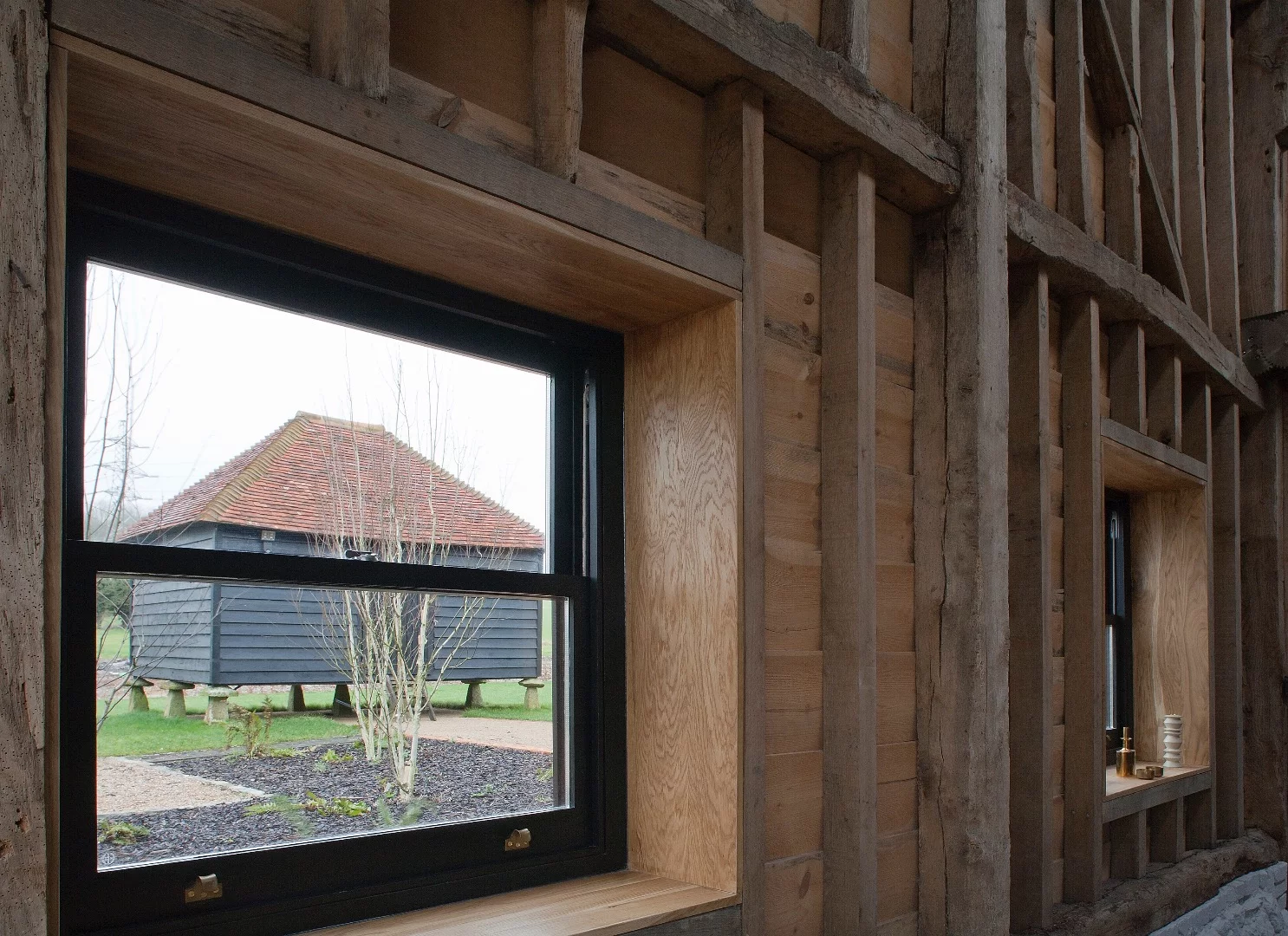 Looking out toward the small guest annex
