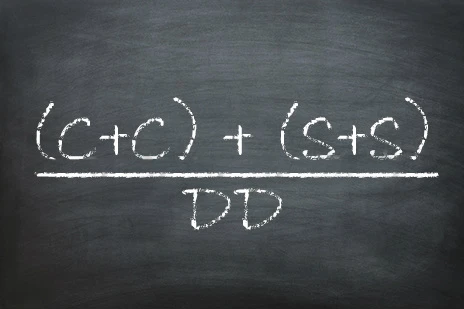 The formula used for calculating the effectiveness of patterns for the SAMS wetsuits