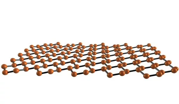 Silicene, an atom-thin form of silicon that holds promise for super-fast computing, has a structure called a buckled honeycomb lattice