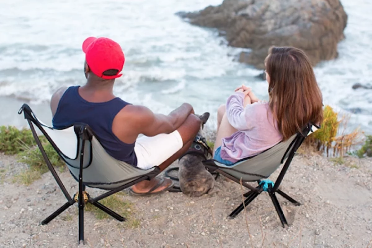 The Go Chair is a camping chair that folds up to the size of a water bottle