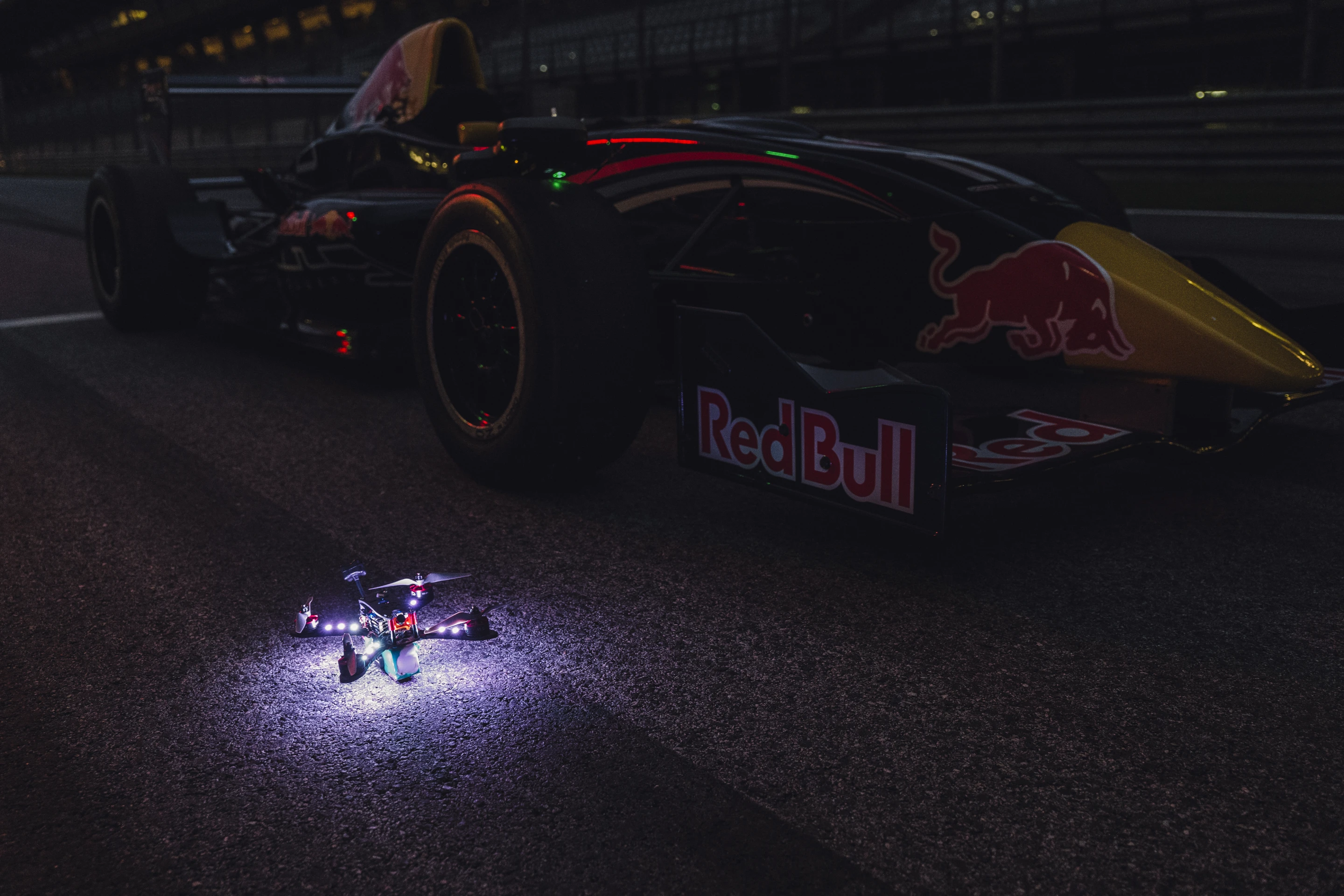 The racing drones hit speeds of up to 150 km/h (93 mph) throughout Red Bull's inaugural drone racing event