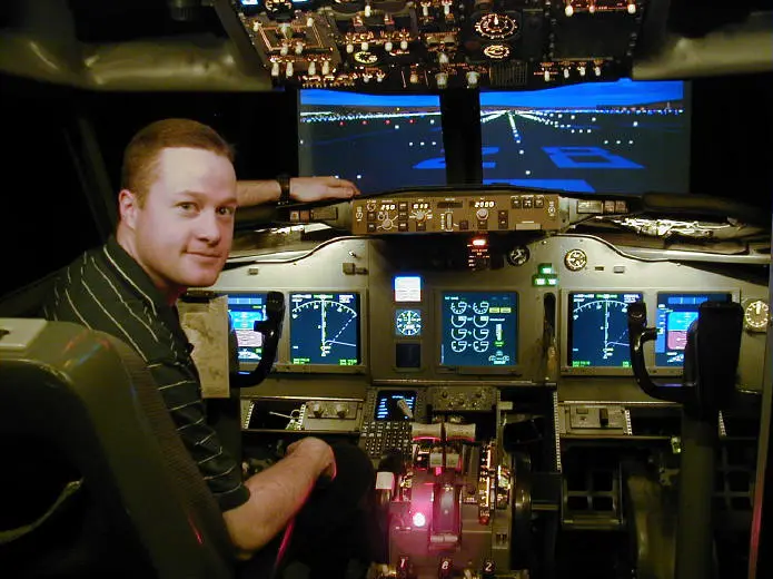 View of the 737 sim's cabin