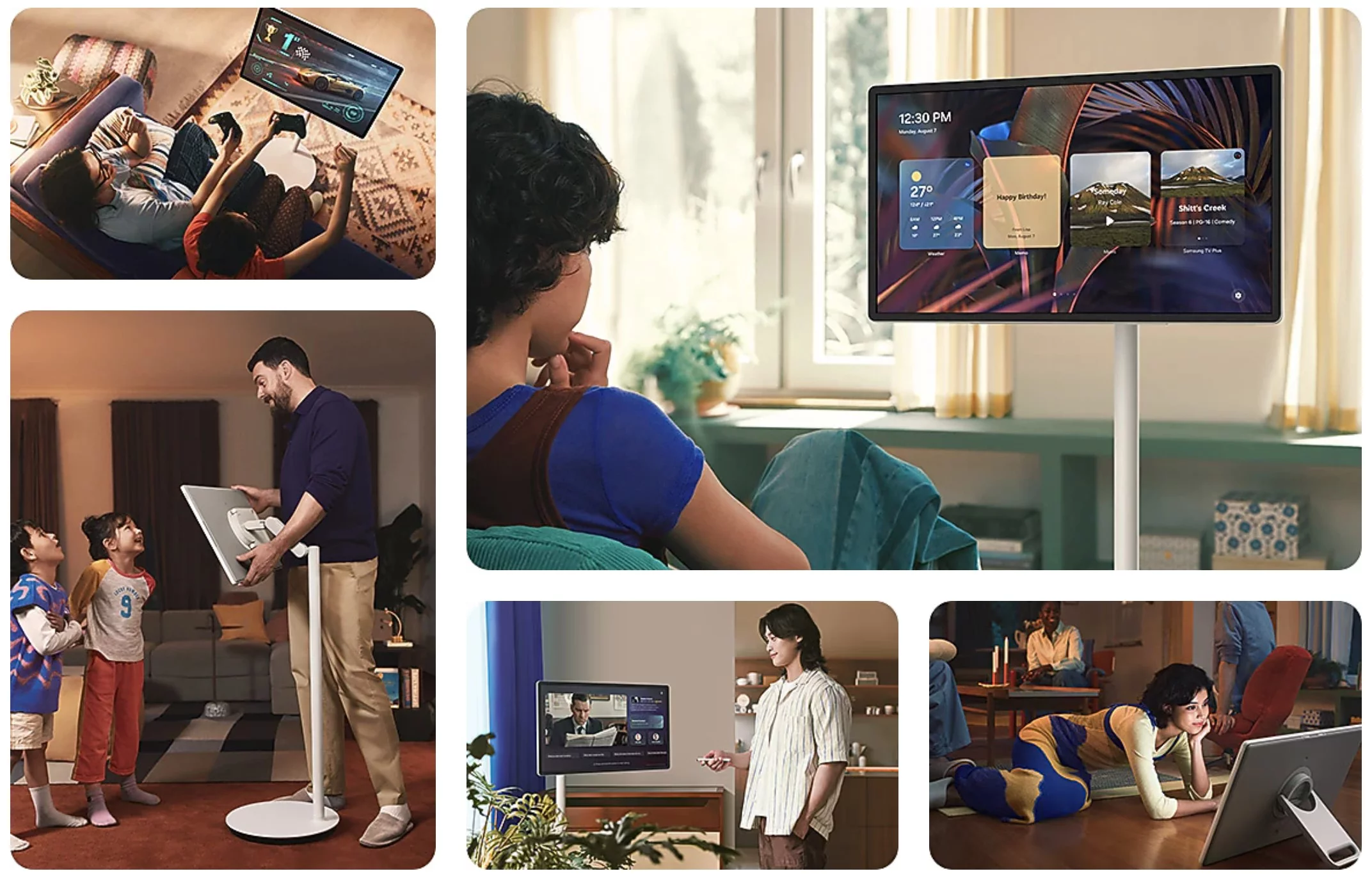 120-Hz screen for responsive gaming, an information board for between TV updates, adjustable stand, voice search through the remote, and TV wherever you are